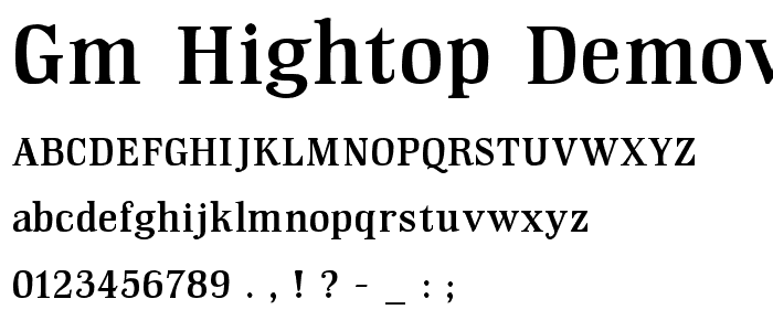 GM Hightop Demoversion font